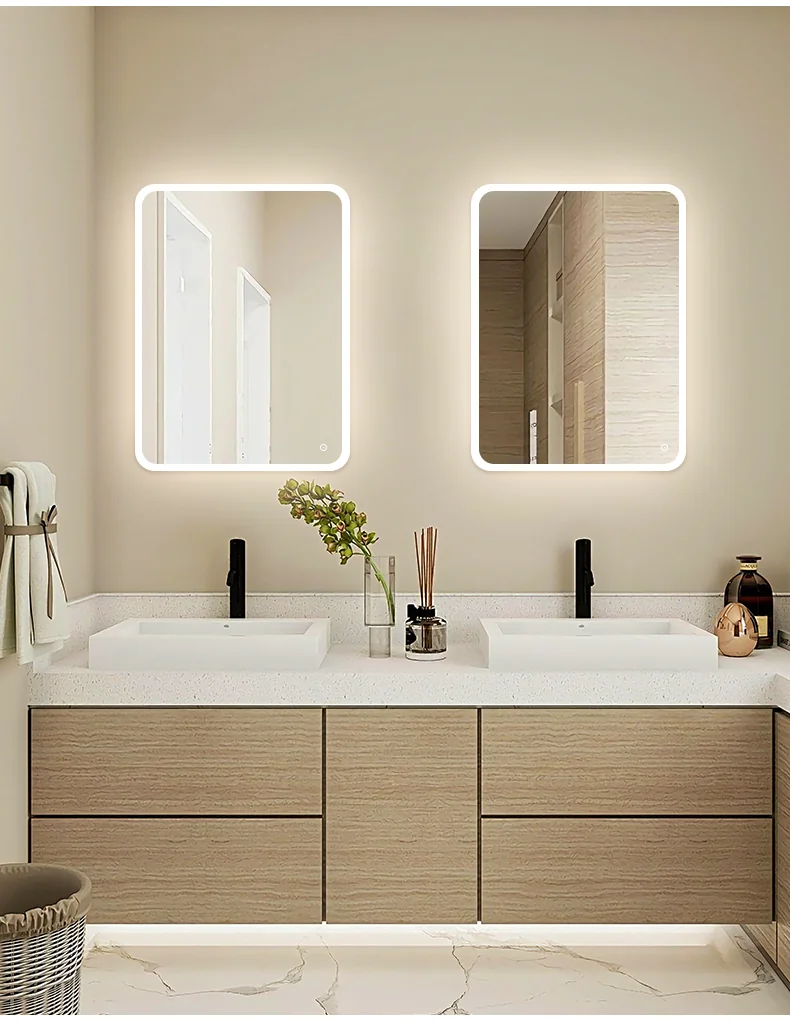 Siena Bathroom LED Mirror 600x800 mm with IP44 rating, touch dimming, anti-fog, and adjustable light.