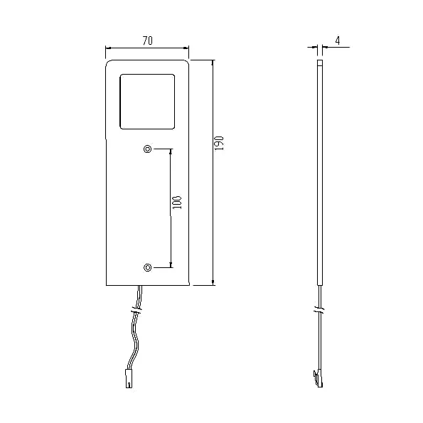 Aster D slave lamp technical drawing