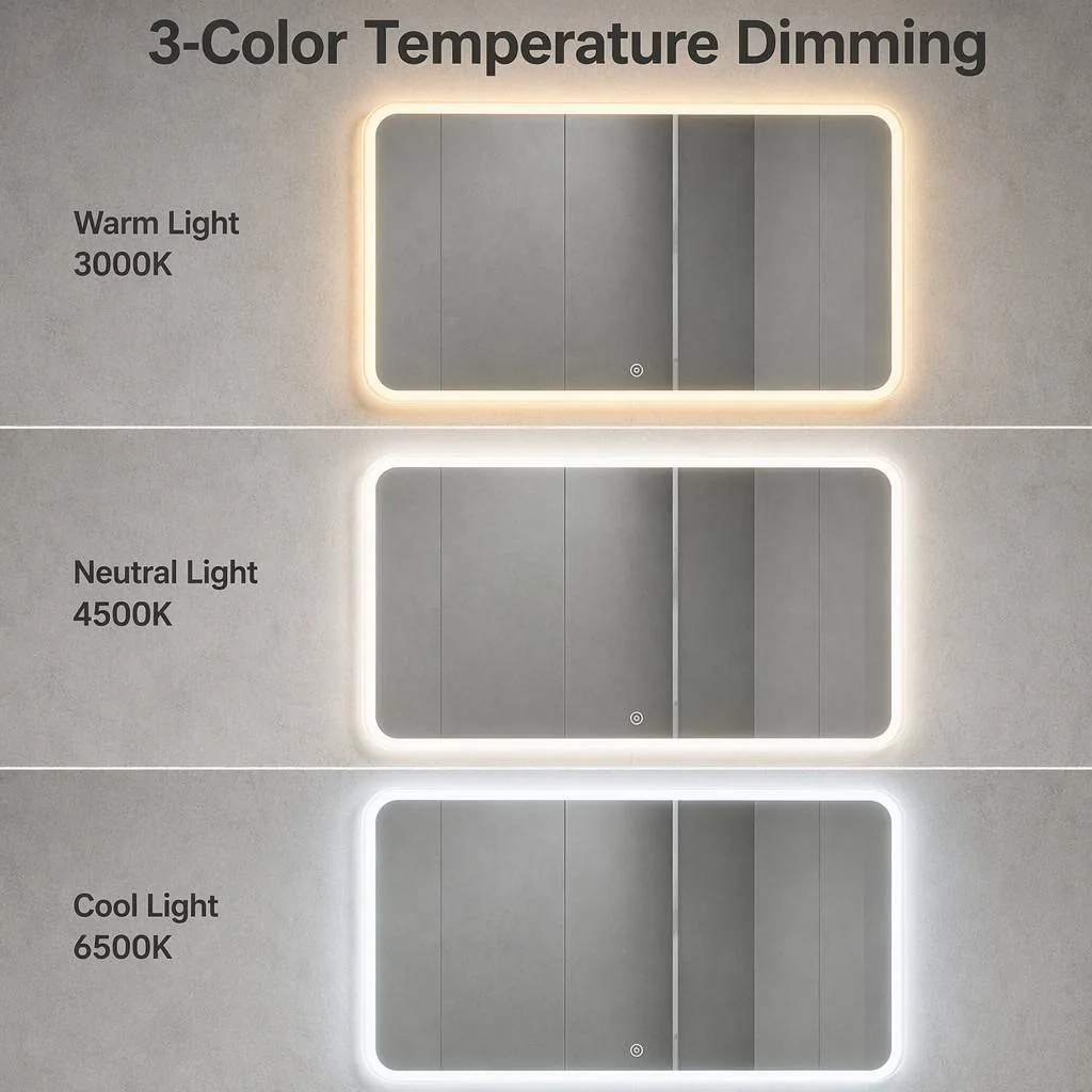 NewThingLine Siena LED Bathroom Mirror 127x83cm LED lighting effect