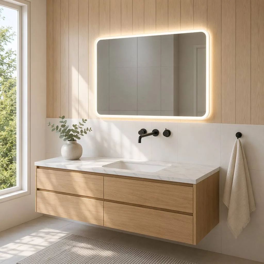 NewThingLine Siena LED Bathroom Mirror 127x83cm lifestyle scene