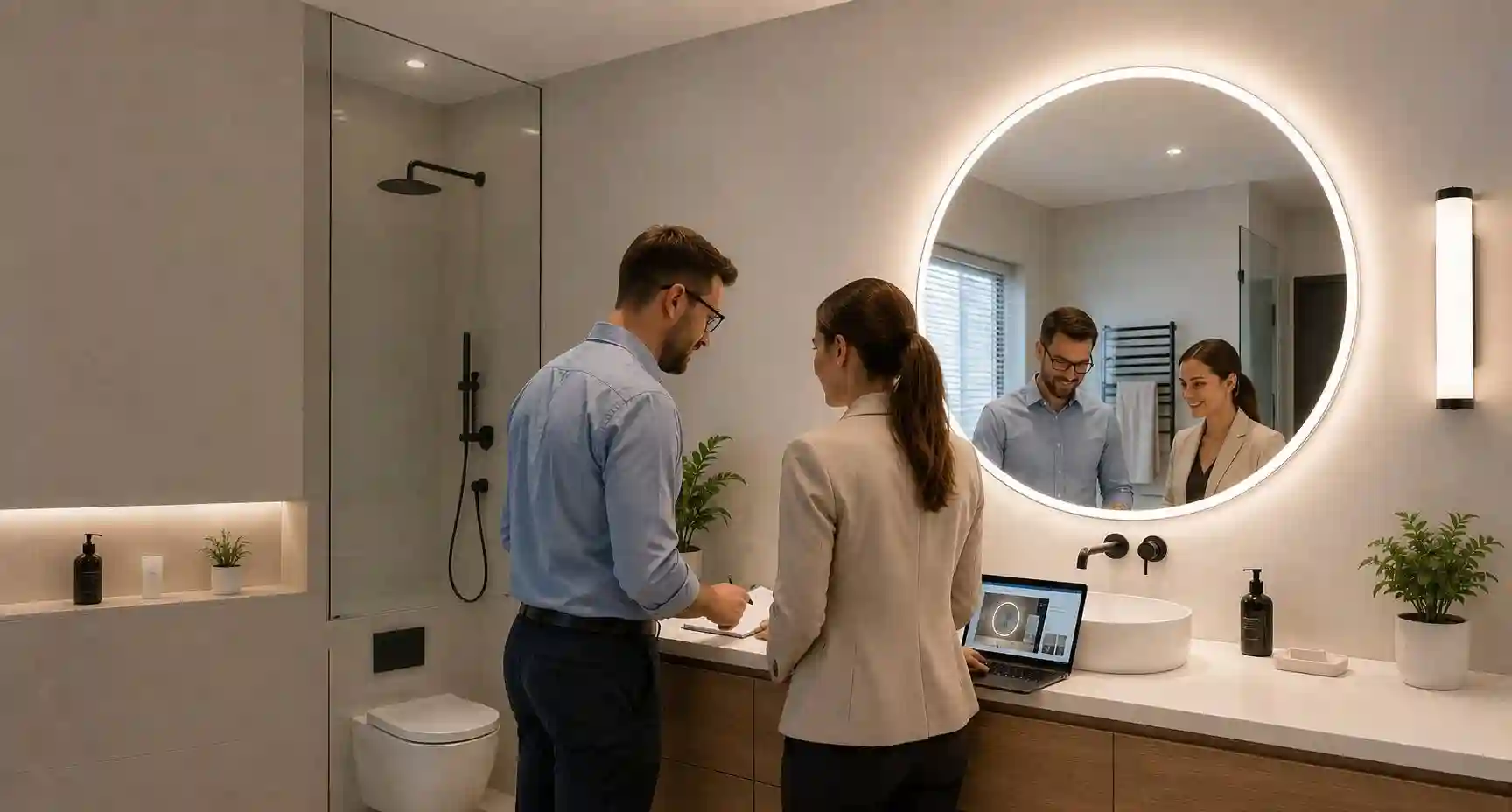 Custom LED mirror and bathroom lighting project consultation