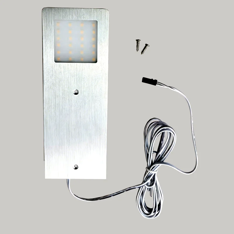 Aster D brushed aluminum slave lamp with cable and mounting screws