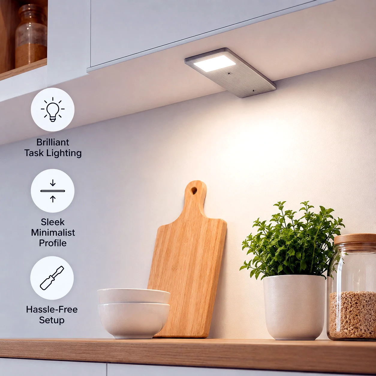 Aster D kitchen under cabinet task lighting scene