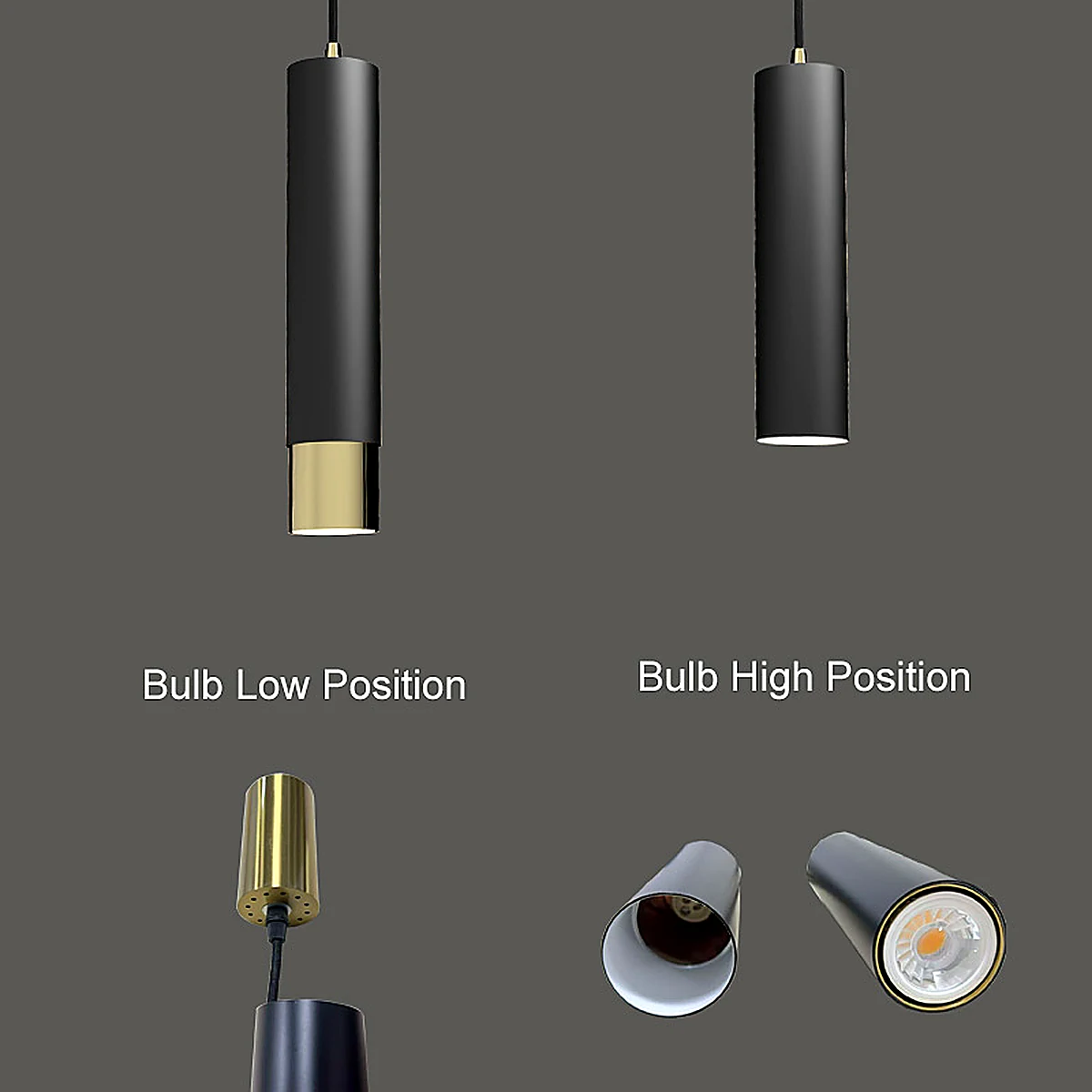 Conduit Pipe Pendant GU10 Bulb Base CS004 product detail view 01