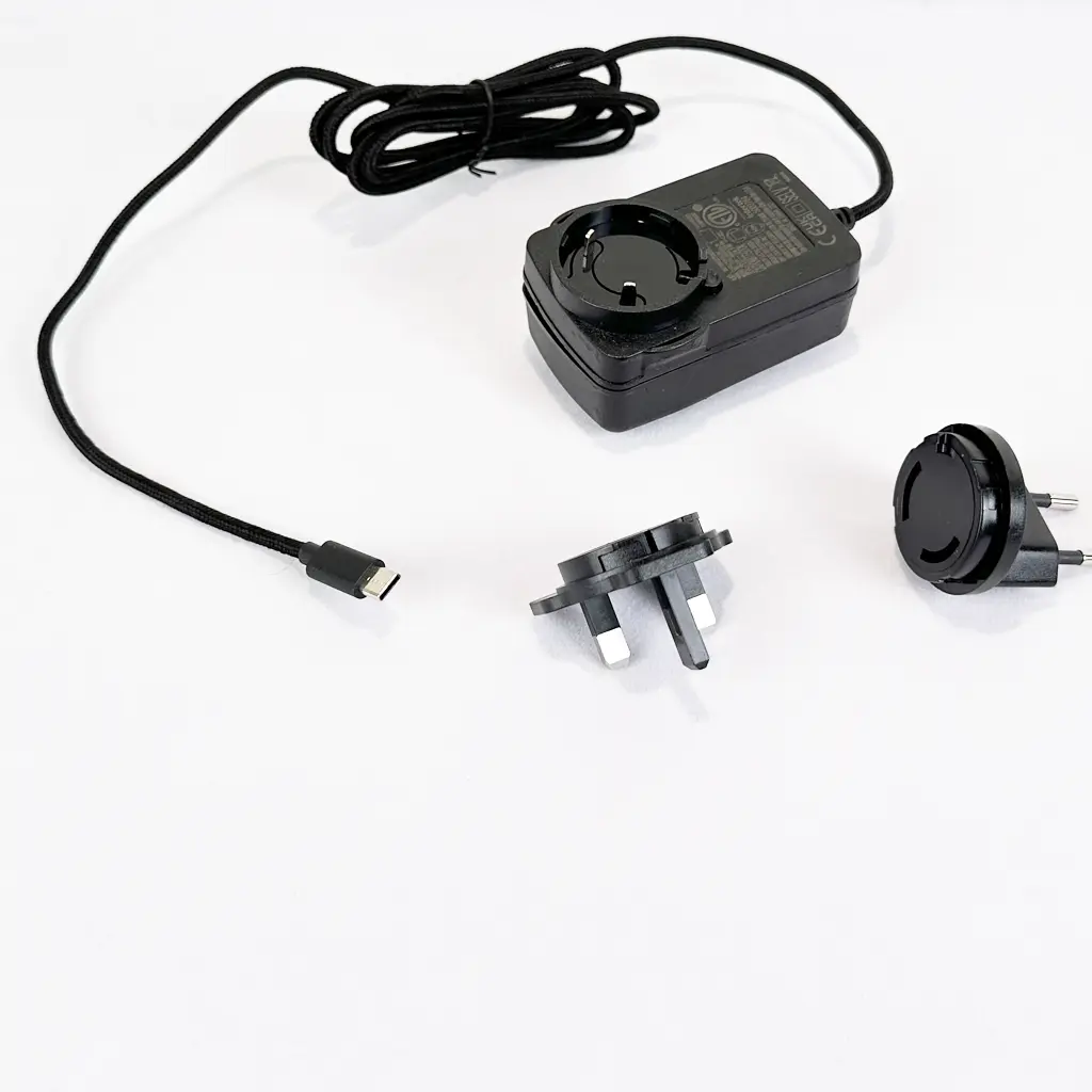 Interchangeable Plug LED Driver 15W side view with interchangeable plug attached