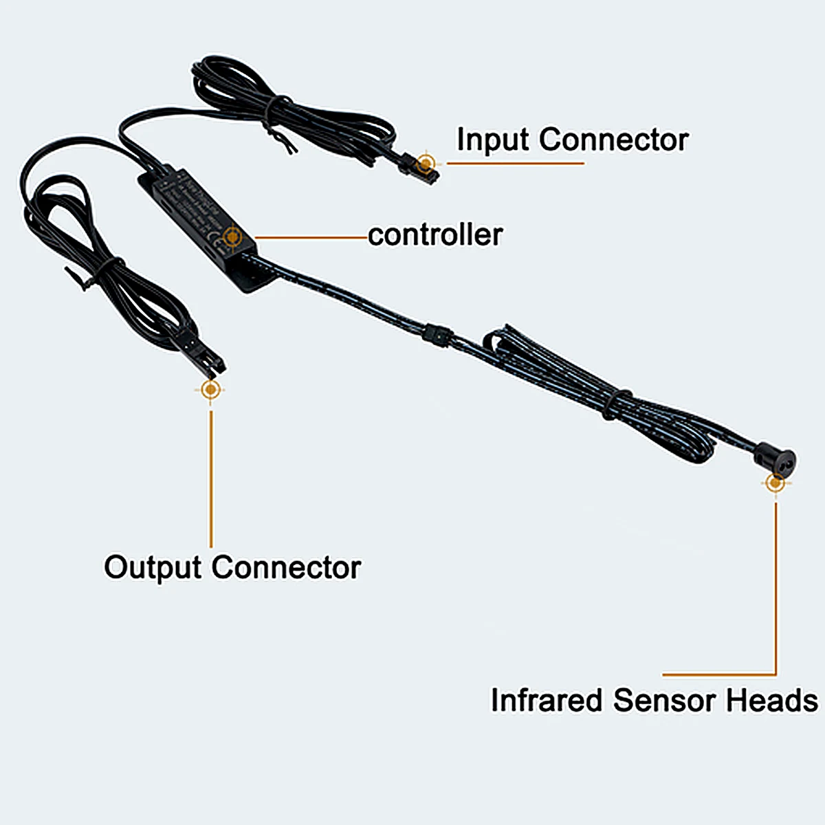 IR024W IR sensor switch controller showing input, output and single sensor head