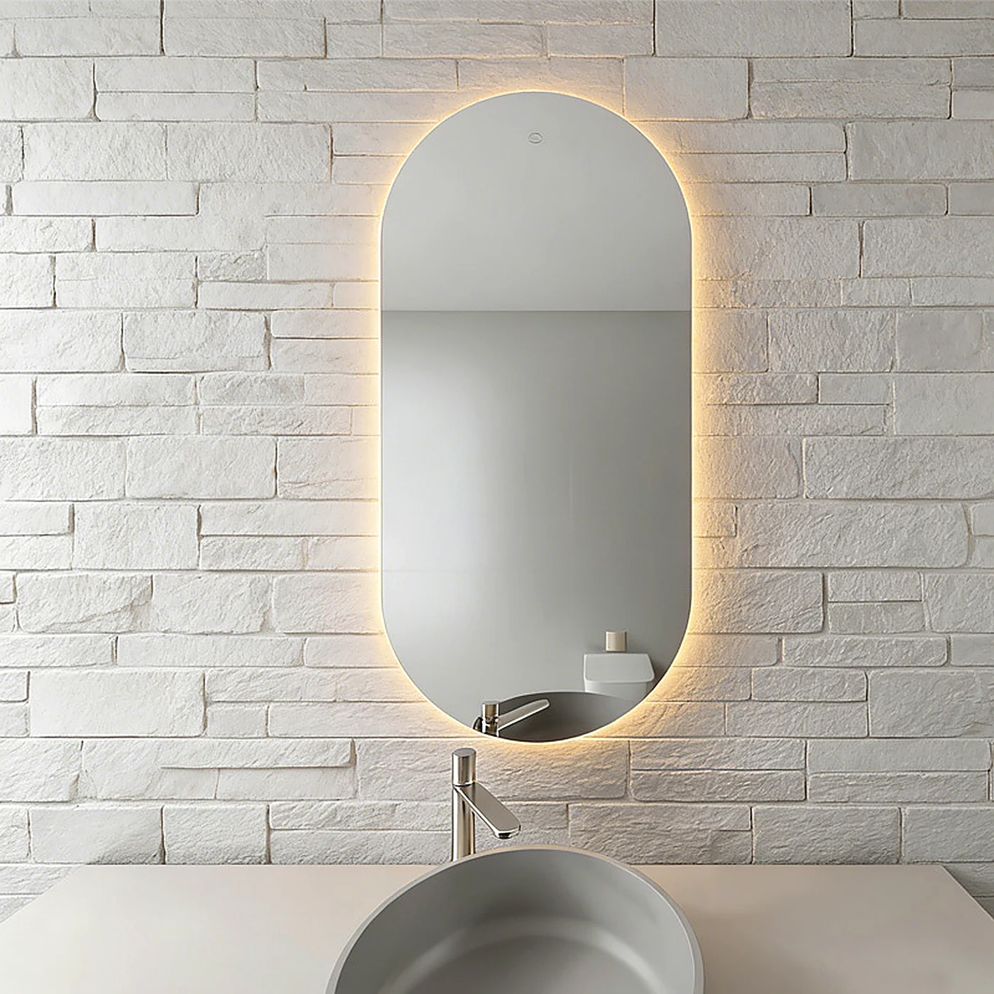 Malmo oval LED bathroom mirror M007 105x50 cm ellipse vanity mirror hero