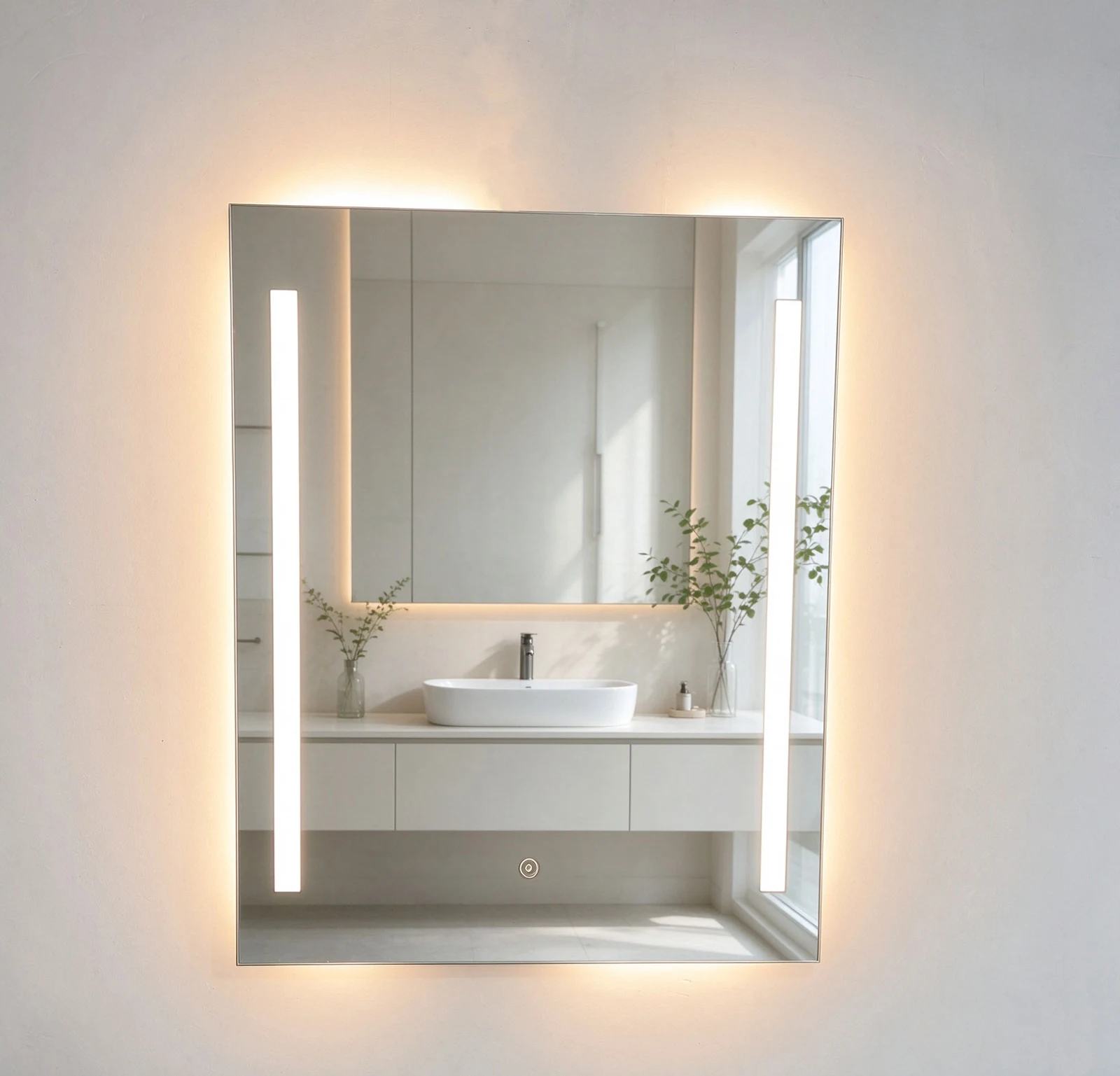 Glimma M012 illuminated frameless mirror product view 4