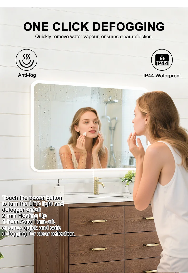 Siena LED Bathroom Mirror defogger detail